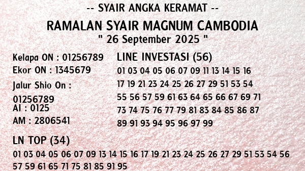 Prediksi Magnum Cambodia
